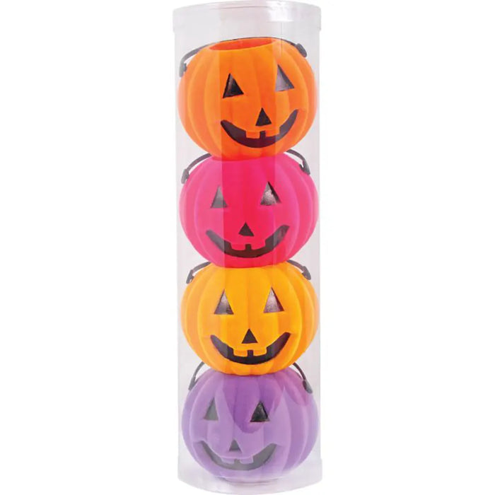 Flocked Mini Treat Pumpkin, 4 Pack