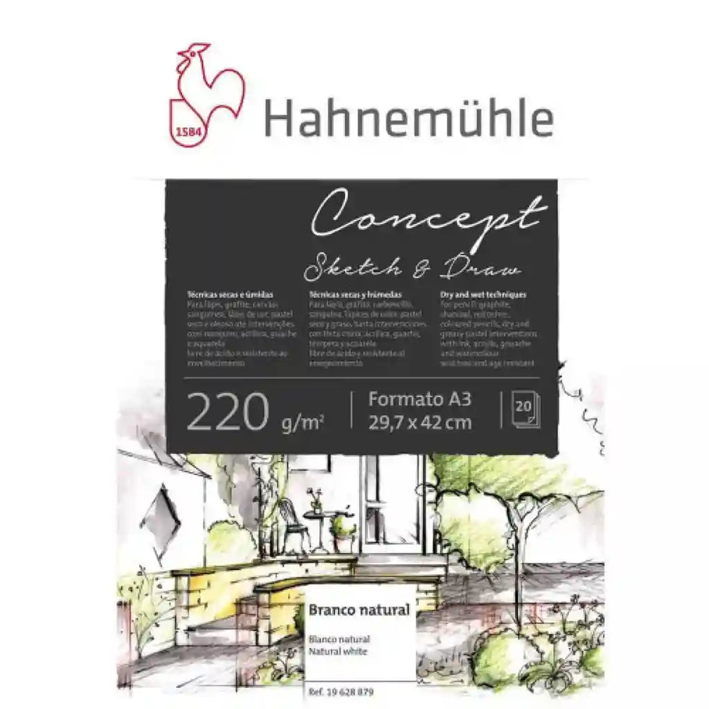 Concept Sketch&amp;Draw 220Gsm, Din A3, 20 Sheets