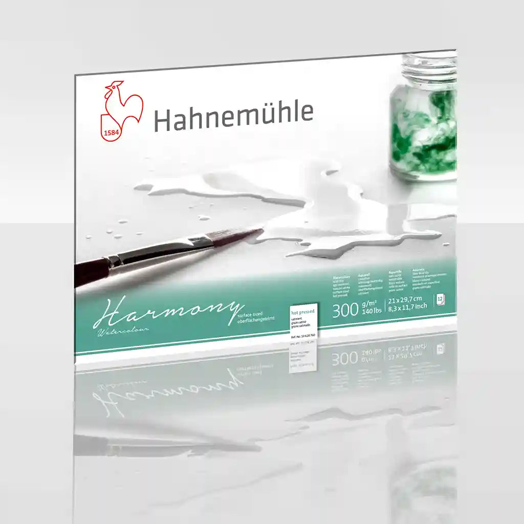 Harmony Watercolour, 300Gsm, Hot Pressed, A4, 4-Side Glued, 12S/Block