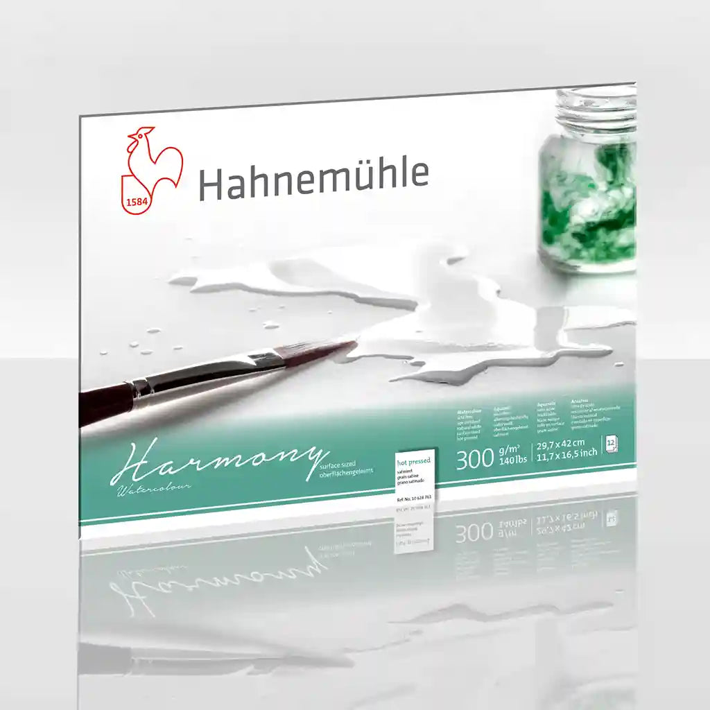 Harmony Watercolour, 300Gsm, Hot Pressed, A3, 4-Side Glued,12S/Block