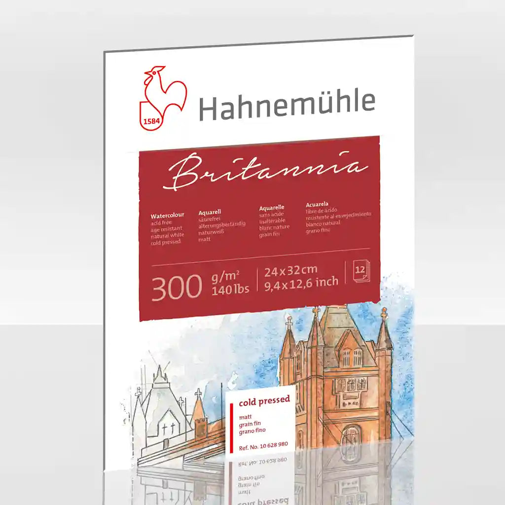 Watercolourblock &quot;Britannia&quot; Matt 300Gsm, 24 x 32cm, 12 Sheets