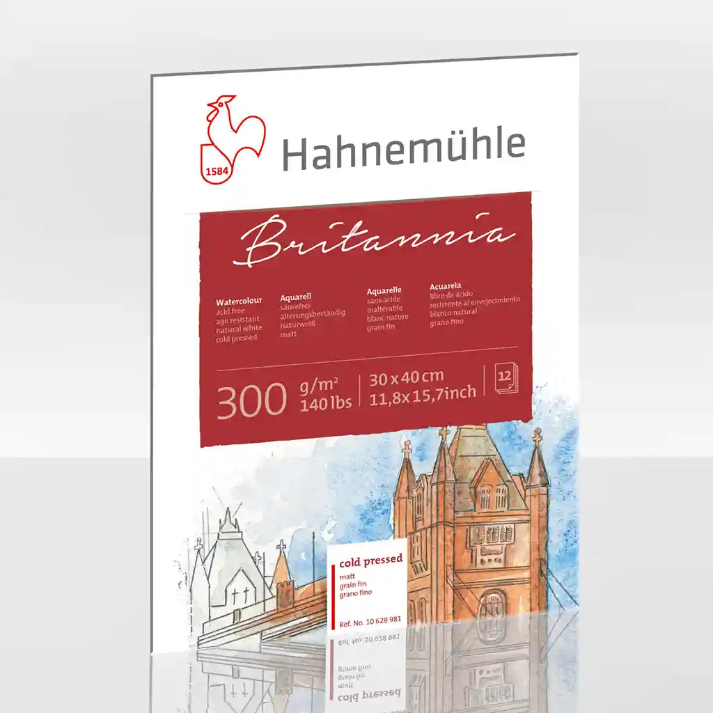 Watercolourblock &quot;Britannia&quot; Matt 300Gsm, 30 x 40cm, 12 Sheets