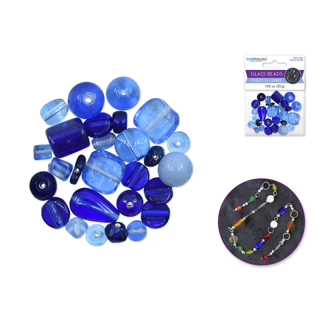 Glass Beads: 8-14mm Handmade Lampwork Mix-Pack  30grm Royal