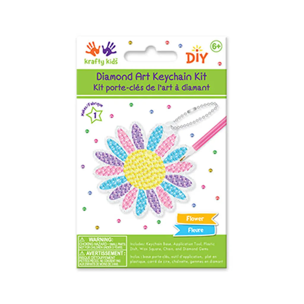 Krafty Kids Kit: Diamond Painting DIY Keychain Kit  Floral