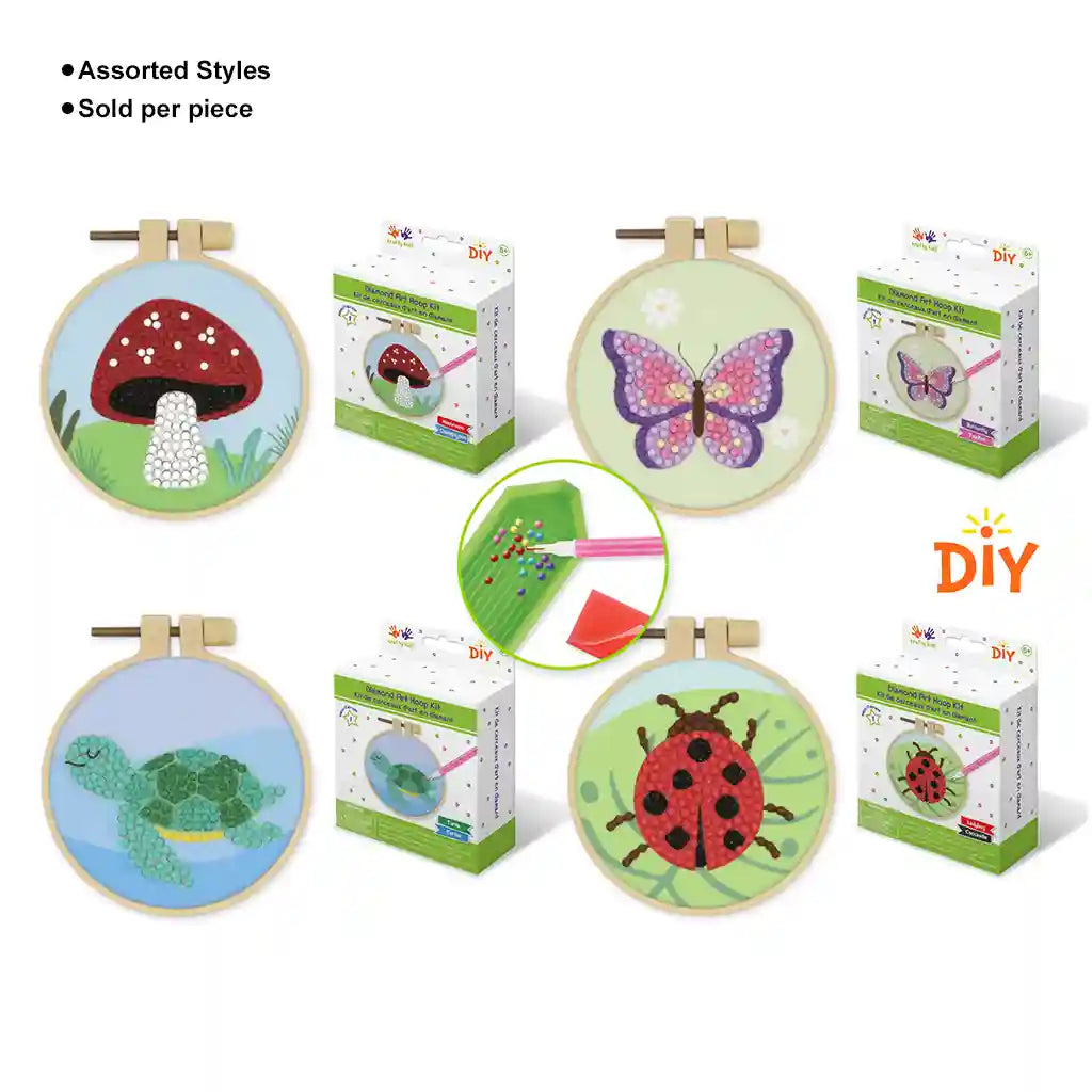 Krafty Kids Kit: Diamond Painting DIY Embroidery Hoop Kit Asst 8eax4style Outdoor Splendor
