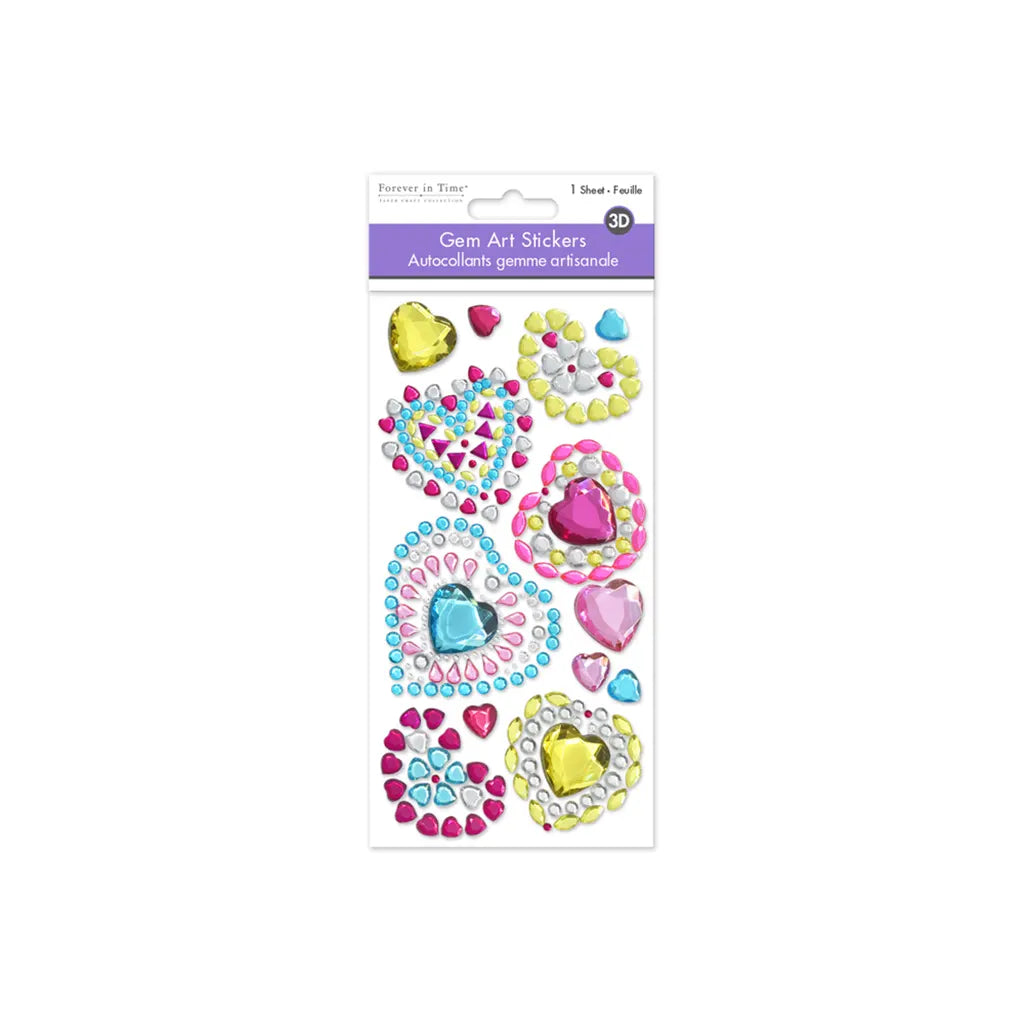 Paper Craft Sticker: 7.9"x3.9" Gem Art Heart