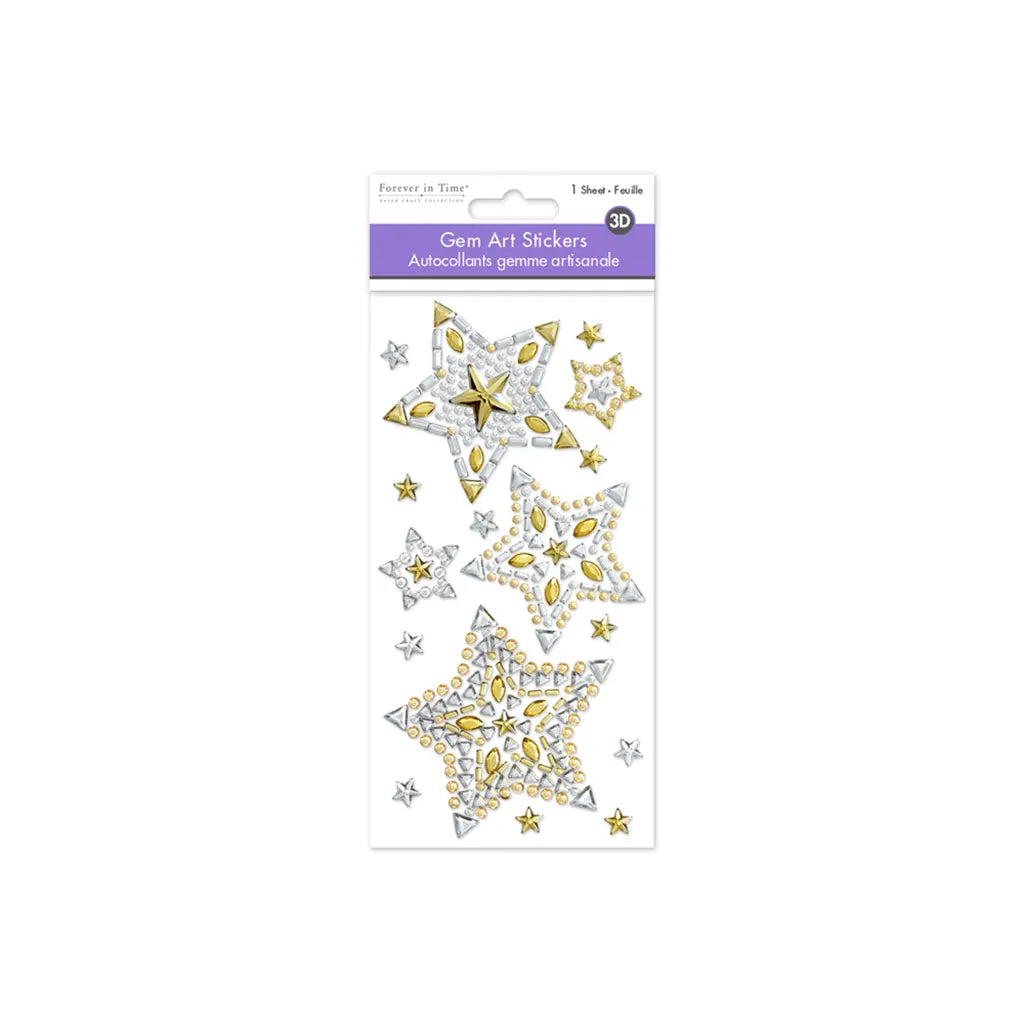 Paper Craft Sticker: 7.9"x3.9" Gem Art Star