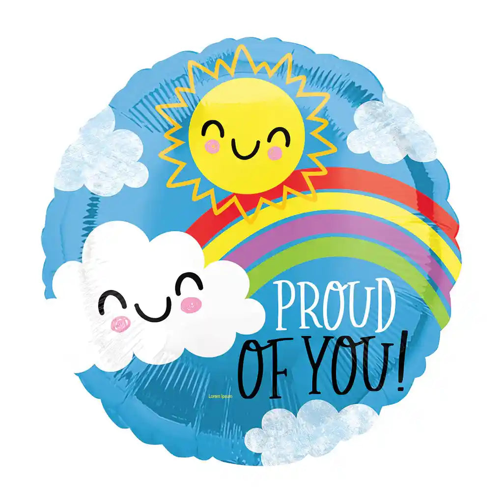 Proud of You Happy Sun and Cloud Foil Balloon, 18in