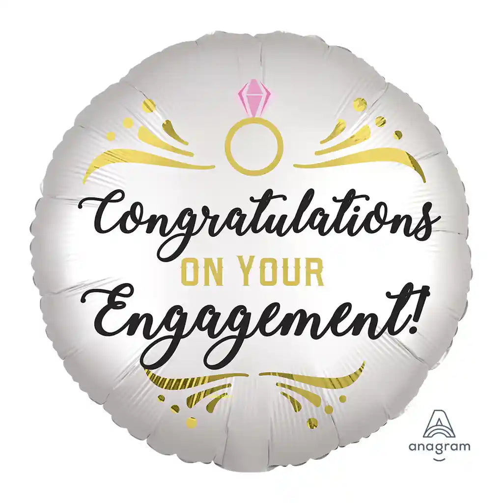 Satin Engagement Foil Balloon, 18in