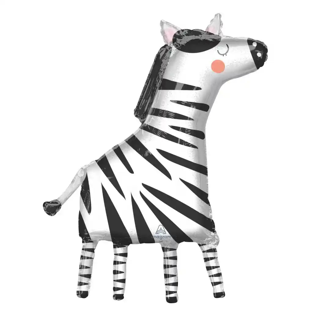 Get Wild Zebra Super Shape Foil Balloon, 36in