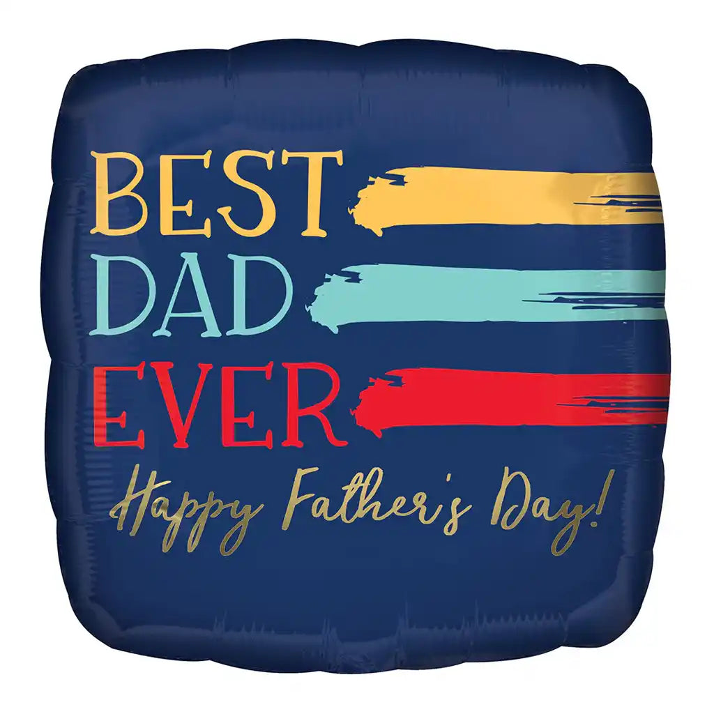 Painted Best Dad Ever Foil Balloon, 18in