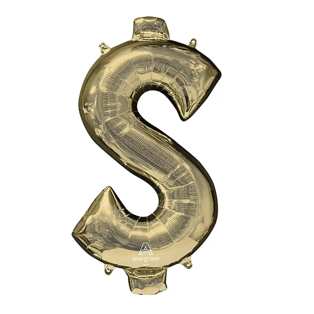 Symbol $ Dollar Sign White Gold, 34in