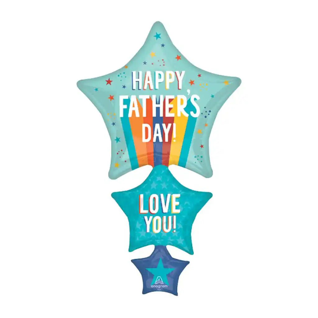 Father&#39;s Day Playful Stripes &amp; Stars Shape Balloon, 42in