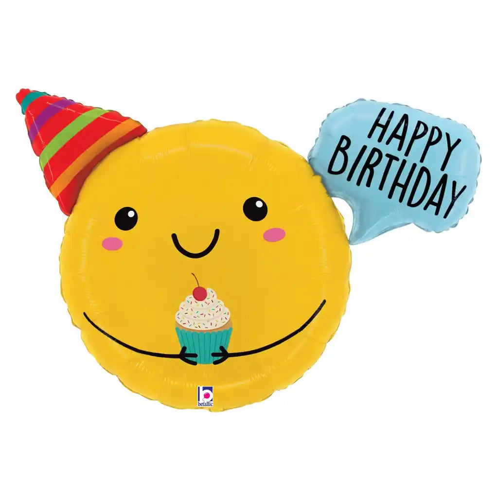 Birthday Smiley Says Foil Balloon, 32in