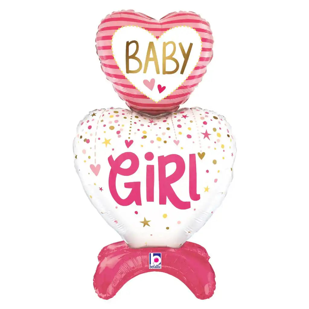 Standups Baby Girl Hearts Foil Balloon, 28in