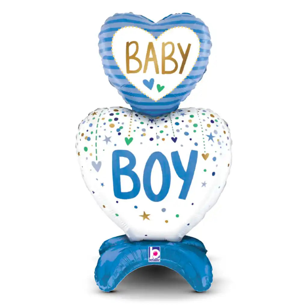 Standups Baby Boy Hearts Foil Balloon, 28in