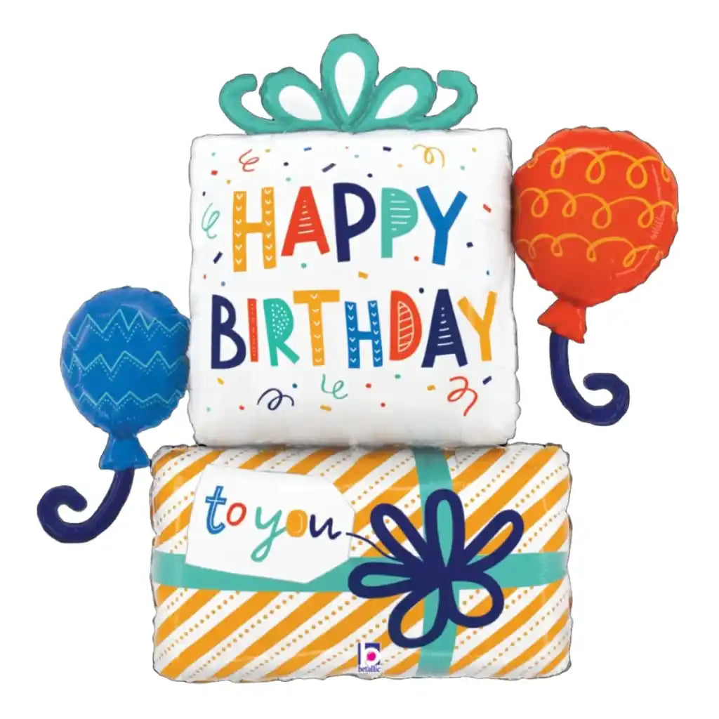 Birthday Gift Balloons Shape Foil Balloon, 35in