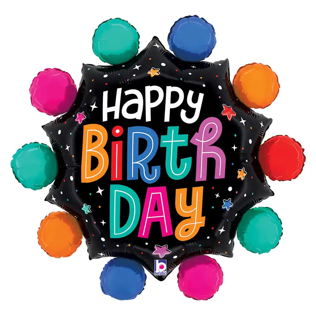 Colorful Circles Birthday Shape, 29in