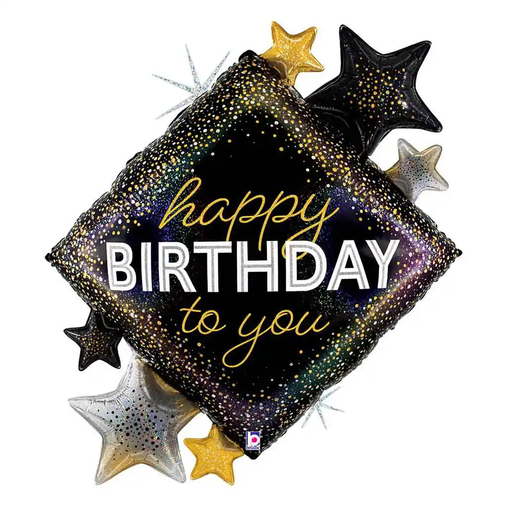 Metallic Birthday Diamond Stars Foil Balloon, 38in