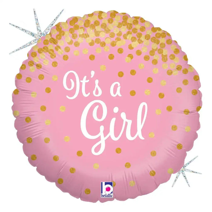 Glittering It's A Girl Foil Balloon, 18in