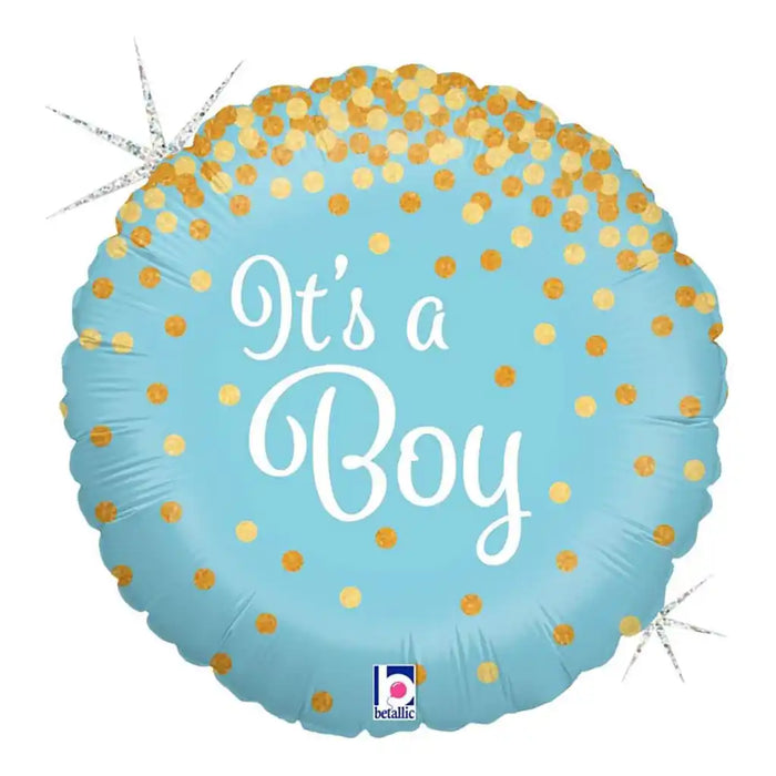 Glittering It's A Boy Foil Balloon, 18in