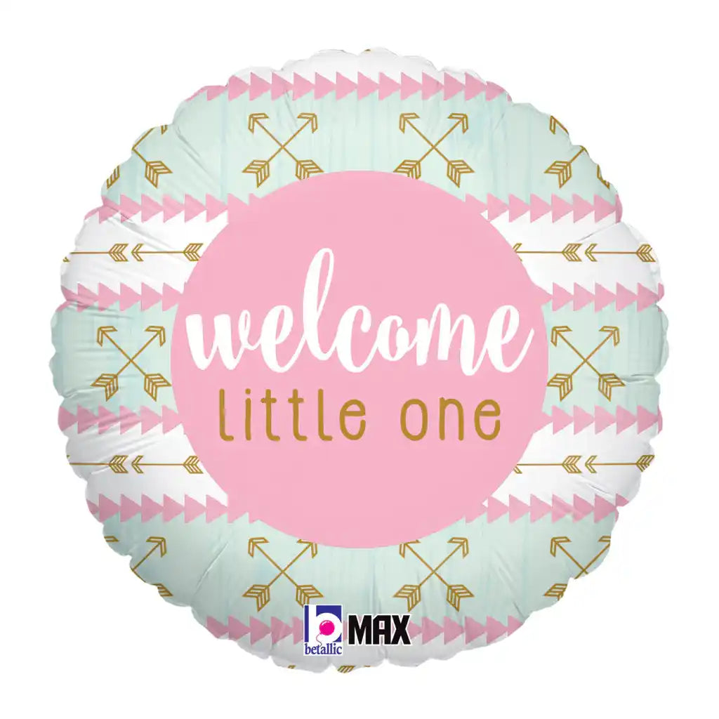 Welcome Little One Pink Foil Balloon, 18in