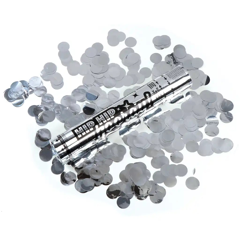 Celebration Cannon Silver Confetti, 12in
