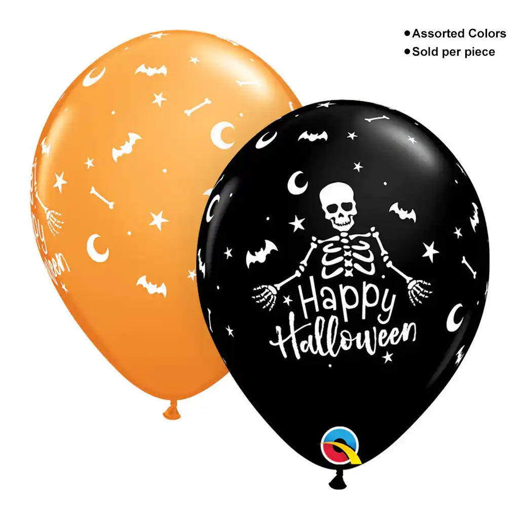 Happy Halloween Skeleton Latex Balloon, 11in