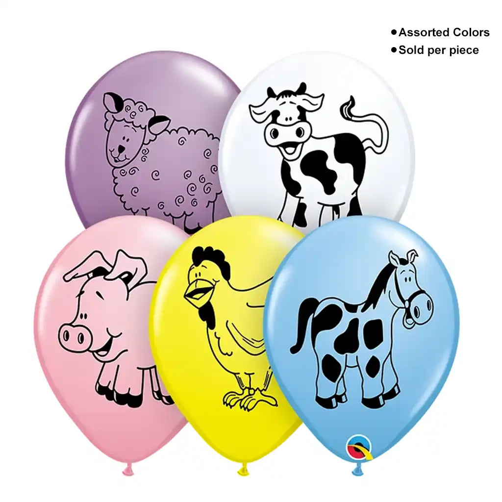 Farm Animal Latex Balloon, 11in