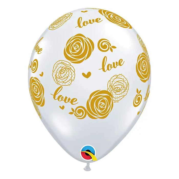 Love Roses Around Latex Balloon, 11in