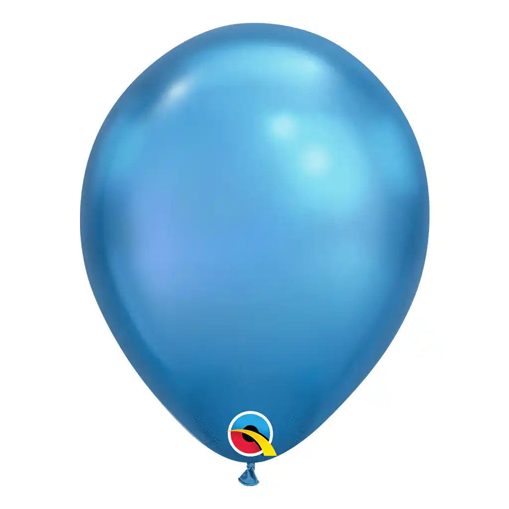 Chrome Blue Latex Balloon, 11in