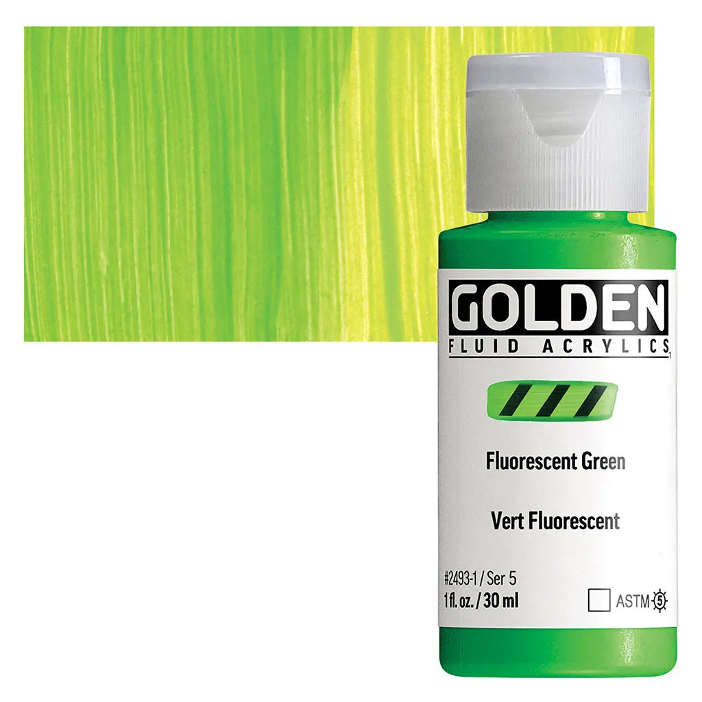 Golden Fluid Acrylic 1oz Fluorescent Green S5