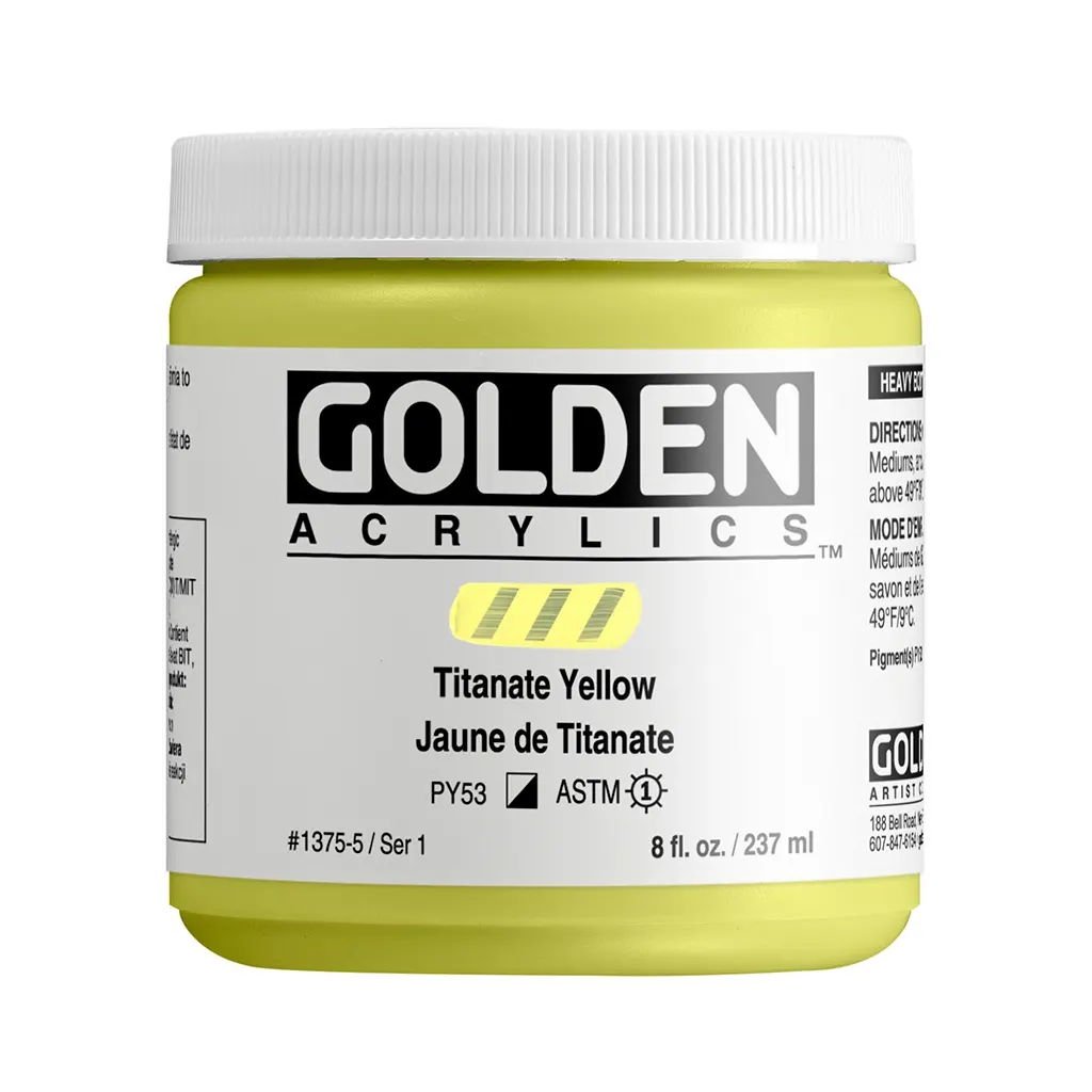 Heavy Body Acrylic SR1 8oz, Titanate Yellow