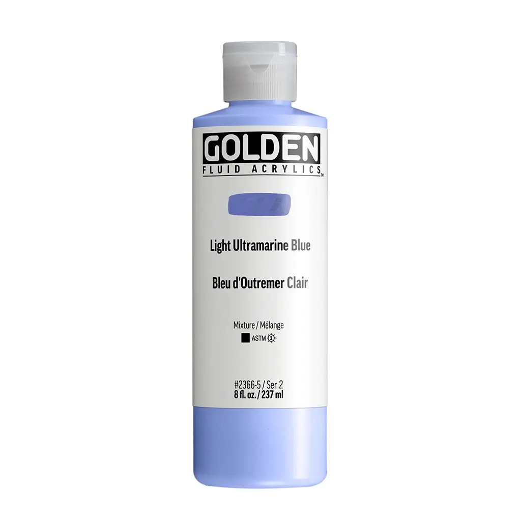 Golden Fluid Acrylic 8oz Light Ultramarine Blue S2