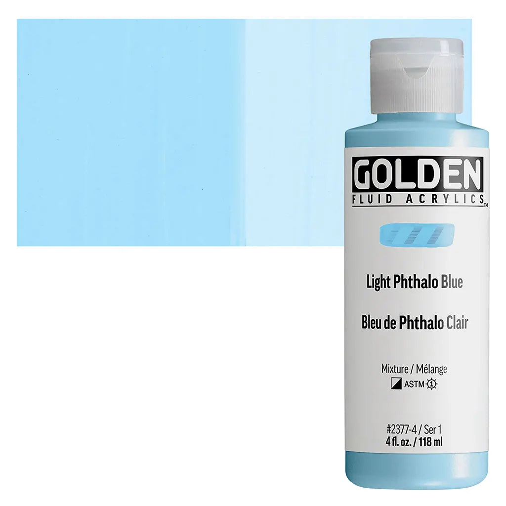Golden Fluid Acrylic 4oz Light Phthalo Blue S1