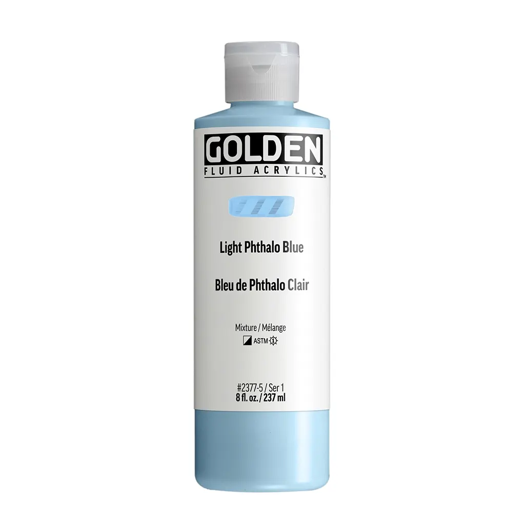 Golden Fluid Acrylic 8oz Light Phthalo Blue S1