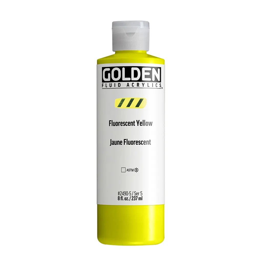 Golden Fluid Acrylic 8oz Fluorescent Yellow S5