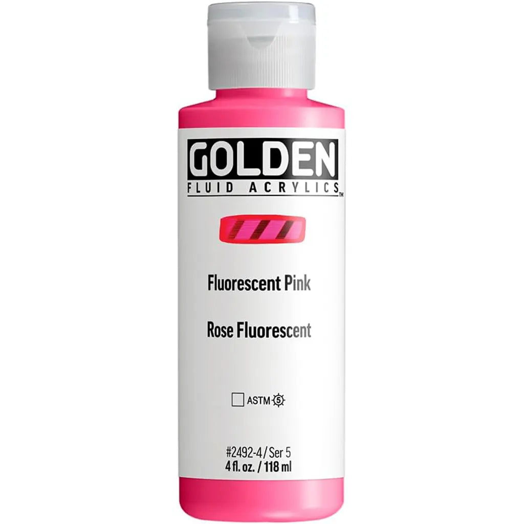Golden Fluid Acrylic 4oz Fluorescent Pink S5