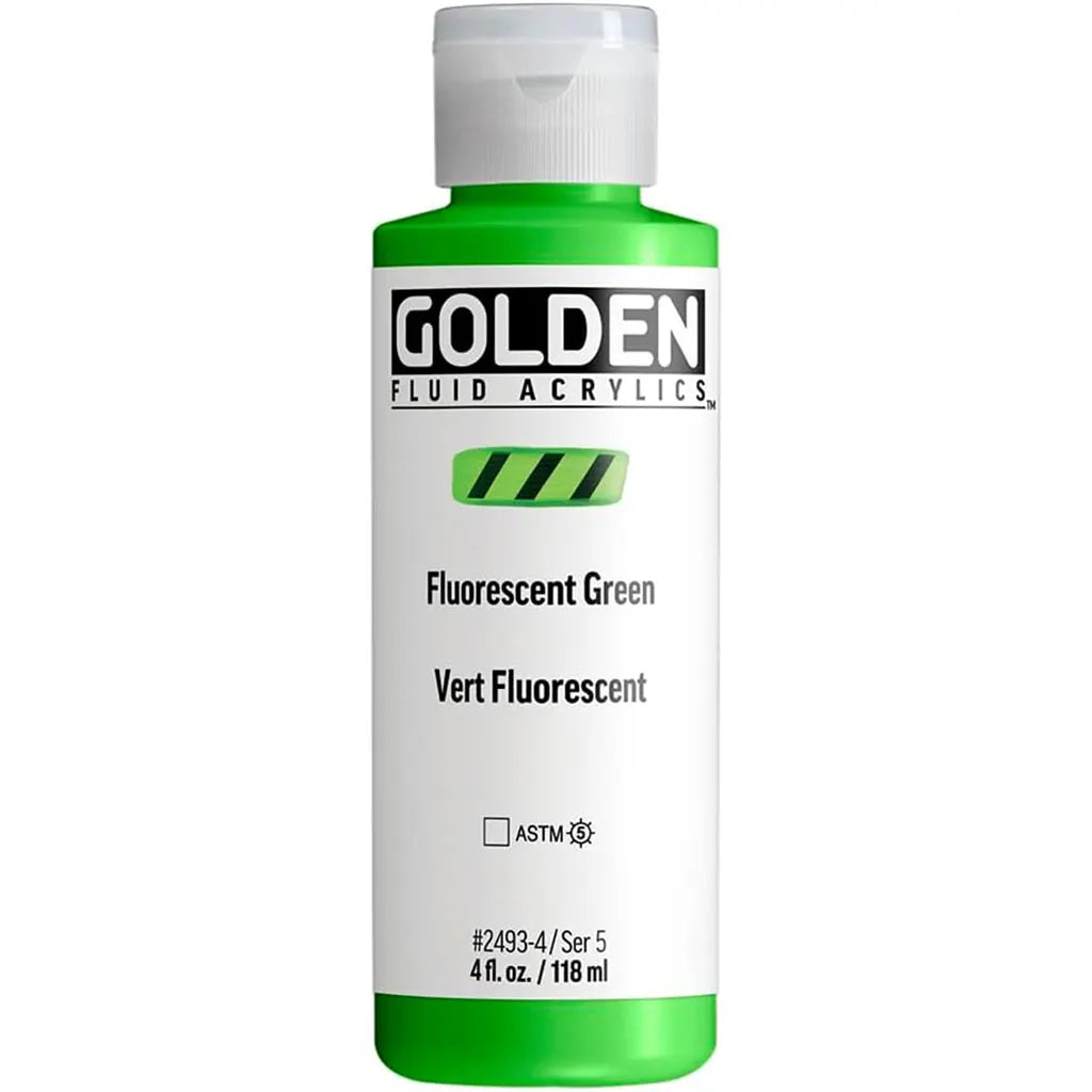 Golden Fluid Acrylic 4oz Fluorescent Green S5