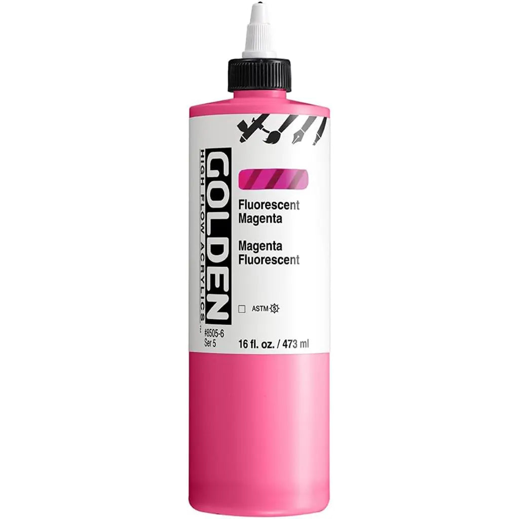 Golden High Flow Acrylic Paint 16oz Fluorescent Magenta S5
