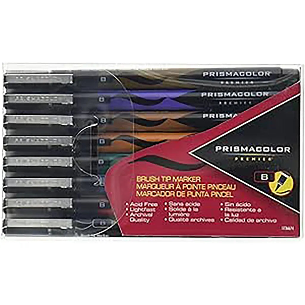 Premier Brush Tip Marker Sets,8-Color Set Asst. Colors