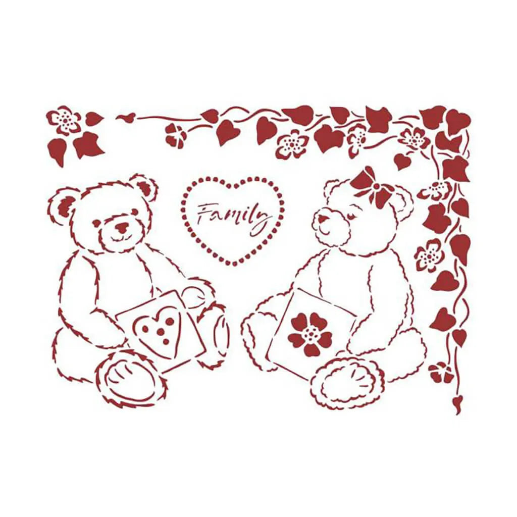 Day Dream Bear Stencil, 7.87in x 5.91in