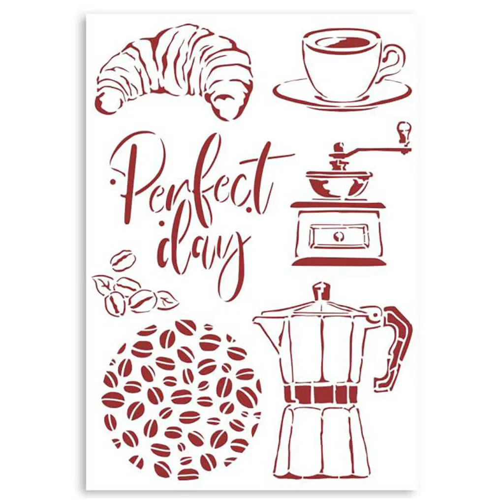 Coffee, Casa Granada Stencil, 8.27in x 11.69in