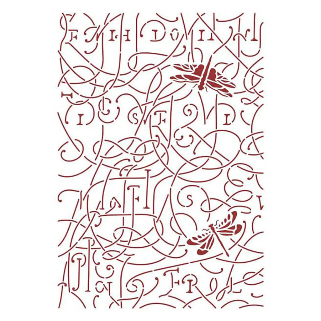 Dragonfly Stencil, 8.27in x 11.69in