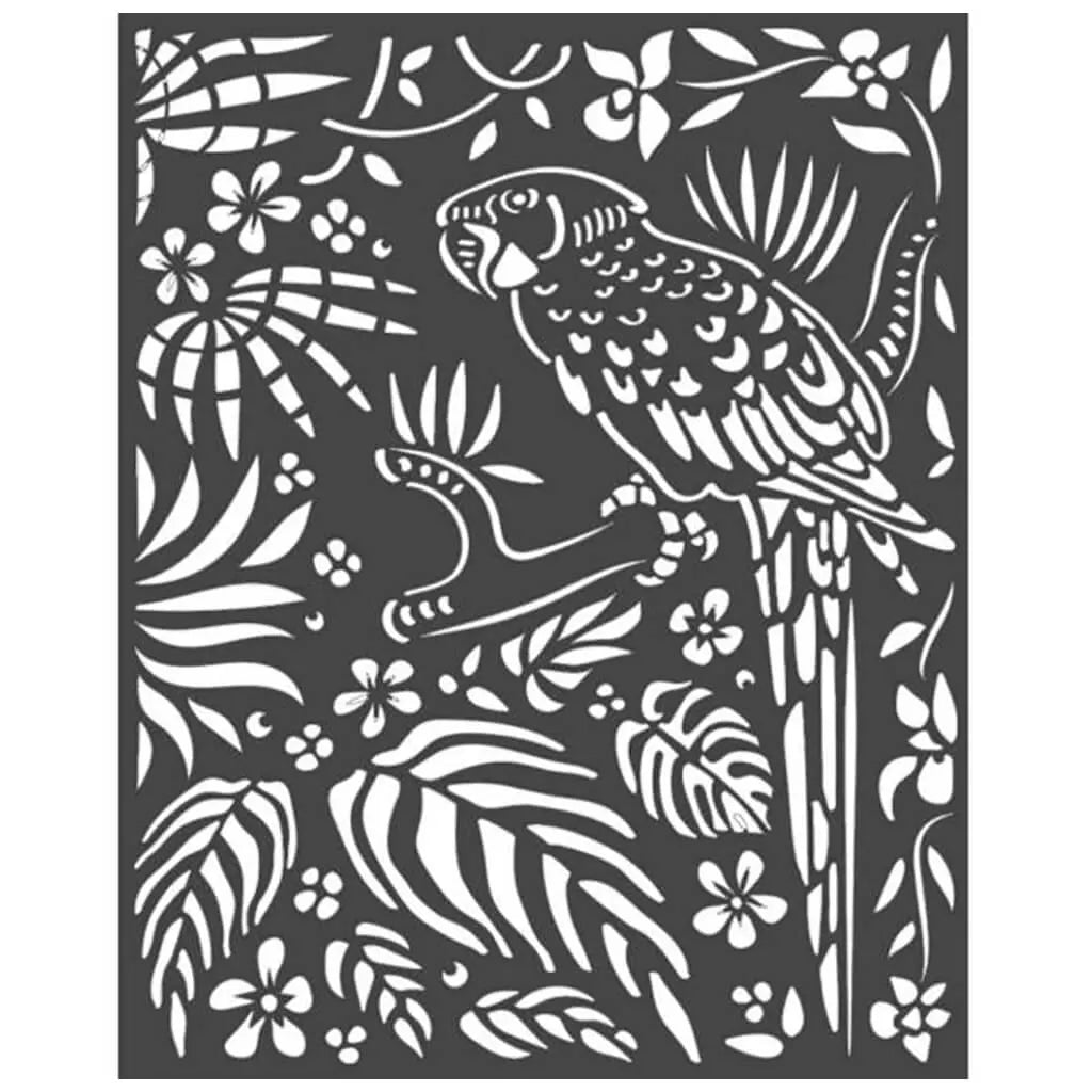 Parrot Amazonia Stencil, 20cm x 25cm