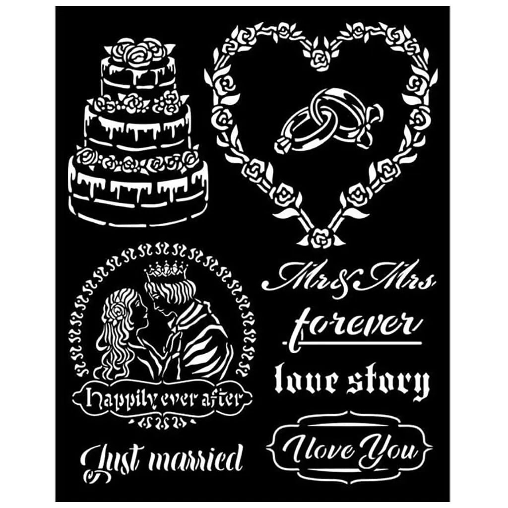 Just Married, Sleeping Beauty Stencil, 20cm x 25cm