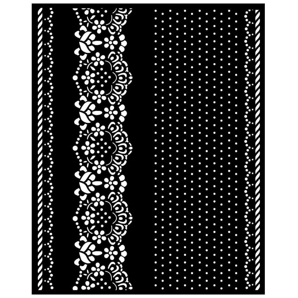 Sunflower Art Borders and Lace Stencil, 20cm x 25cm
