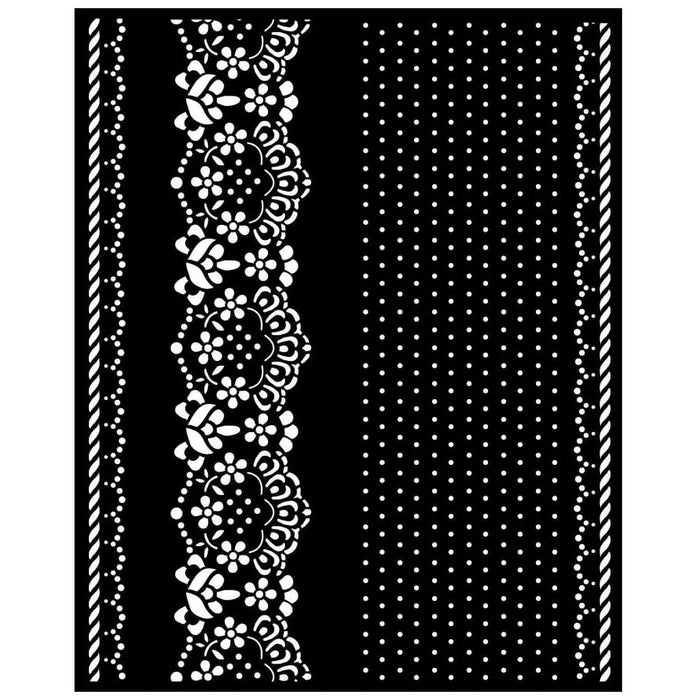 Sunflower Art Borders and Lace Stencil, 20cm x 25cm