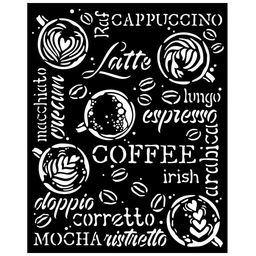 Coffee and Chocolate Plates Stencil, 20cm x 25cm