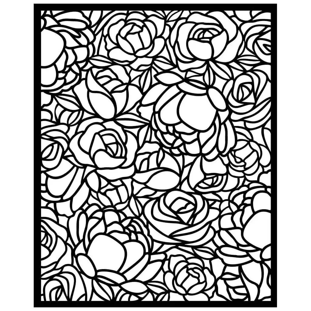 Romance Forever Rose Pattern Stencil, 20cm x 25cm